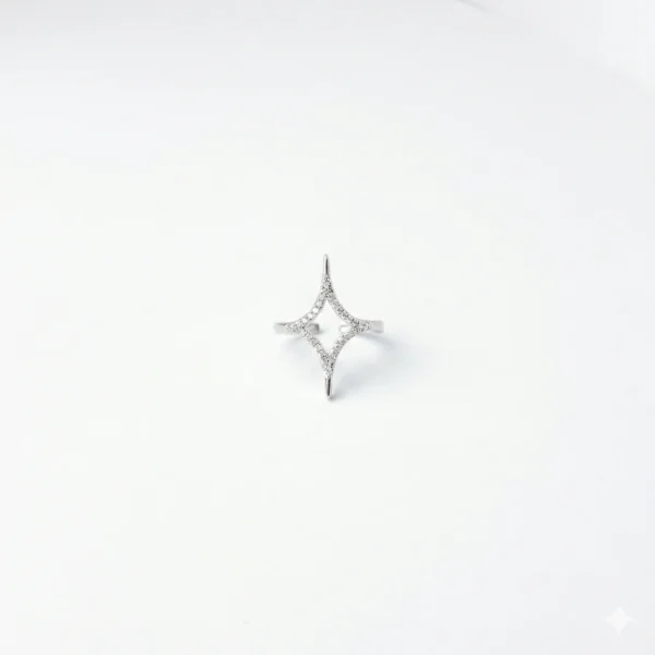 Geometric Star Adjustable Celestial Ring Silver