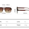 Man Trendy UV400 Half Rim Sunglasses Brown