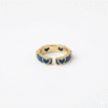 Gold Stainless Steel Adjustable Heart Enamel Ring