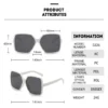 Imported Woman Oversized Square UV400 Sunglasses White