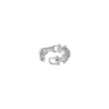 Stainless Steel Pave U-Link Adjustable Ring