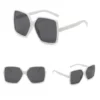 Imported Woman Oversized Square UV400 Sunglasses White