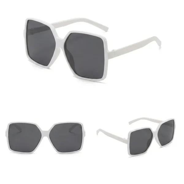 Imported Woman Oversized Square UV400 Sunglasses White
