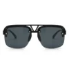 Unisex Trendy UV400 Half Rim Sunglasses Black
