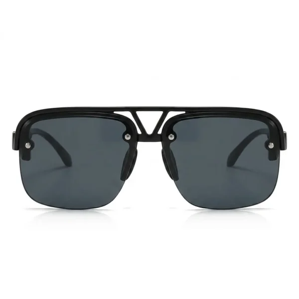 Unisex Trendy UV400 Half Rim Sunglasses Black
