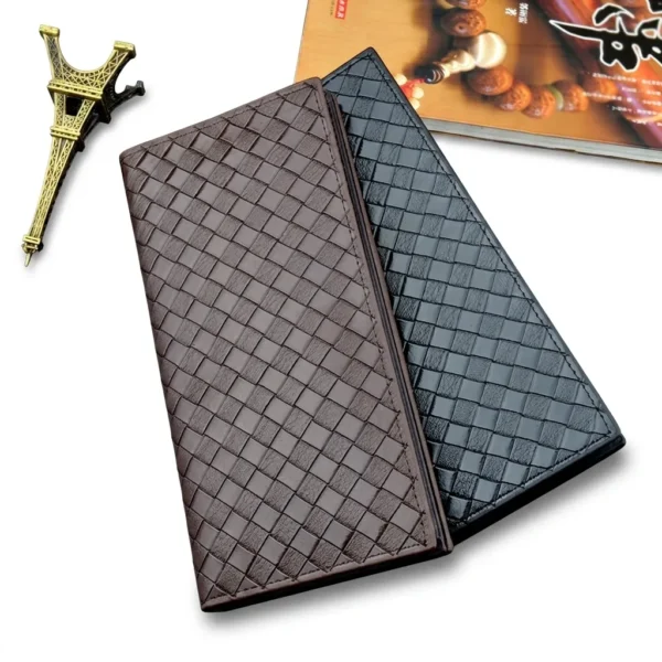 Vintage Woven Pattern Long PU Wallet