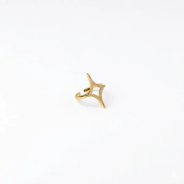 Geometric Star Adjustable Celestial Ring Gold