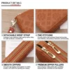 Luxury Vintage Women's PU Leather Long Zip Around Brown Purse