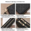 Luxury Vintage Women's PU Leather Long Zip Around Black Purse