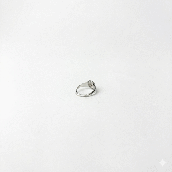 Sunburst Teardrop Halo Statement Ring Silver