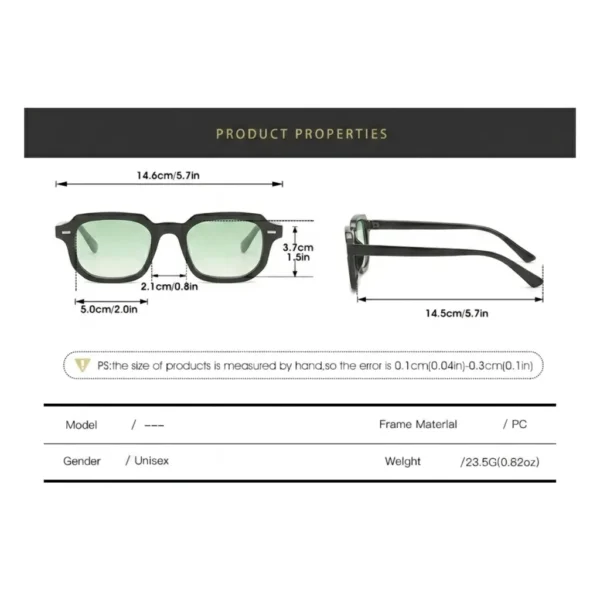 Polygonal Green lens UV400 Sunglasses