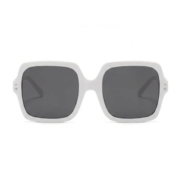 Imported Woman Oversized Square UV400 Sunglasses White