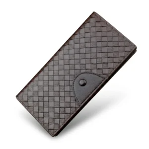 Vintage Woven Pattern Long PU Wallet