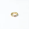 Gold Stainless Steel Adjustable Heart Enamel Ring