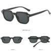 Polygonal Black UV400 Sunglasses