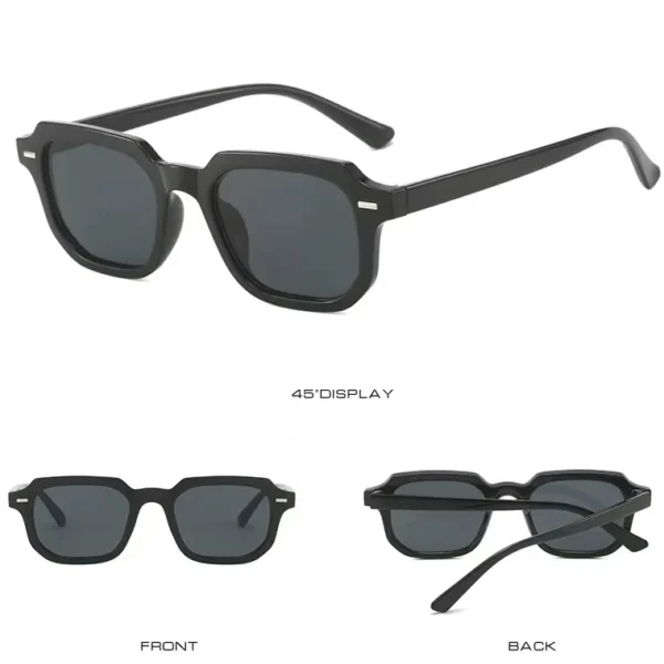 Polygonal Black UV400 Sunglasses