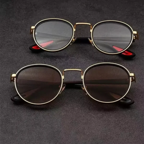 Retro Round UV400 Anti-Blue Light Shades green lens
