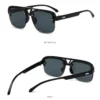 Unisex Trendy UV400 Half Rim Sunglasses Black