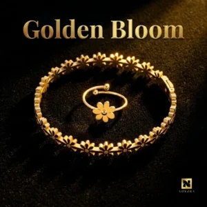 Golden Bloom 18K Gold-Plated Daisy Jewelry Set