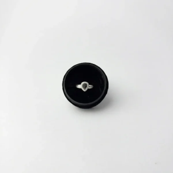 Sunburst Teardrop Halo Statement Ring Silver