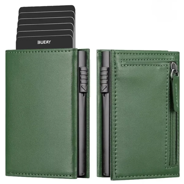 The Meridian Pop-Up Trifold | RFID-Blocking Microfiber Wallet Green