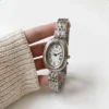 Small Oval Dial Quartz Fashion Watch Silver