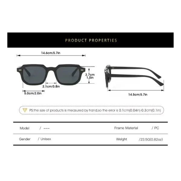 Polygonal Black UV400 Sunglasses