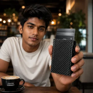 The Meridian Pop-Up Trifold | RFID-Blocking Microfiber Wallet Carbon Fiber