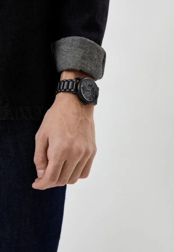 Modern Automatic Skeleton Dial Watch BLACK