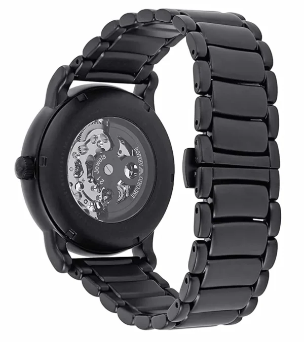 Modern Automatic Skeleton Dial Watch BLACK