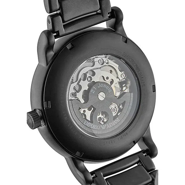 Modern Automatic Skeleton Dial Watch BLACK