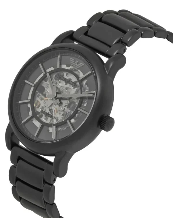 Modern Automatic Skeleton Dial Watch BLACK