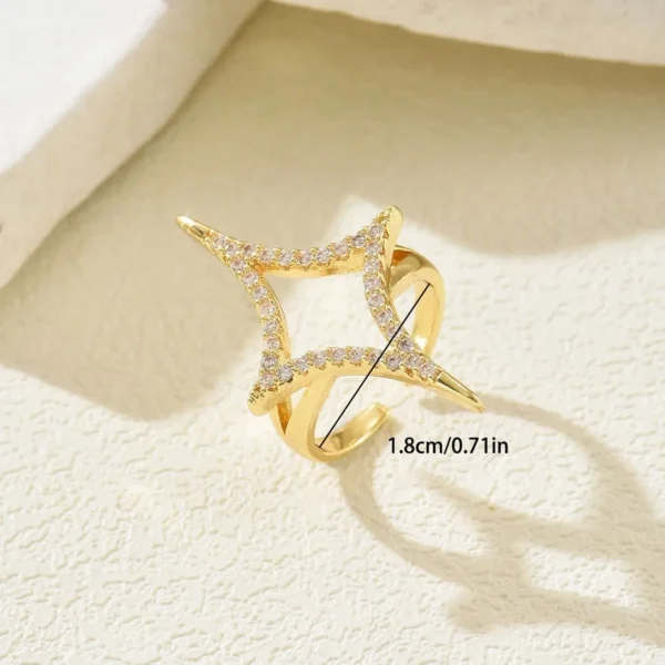 Geometric Star Adjustable Celestial Ring Gold