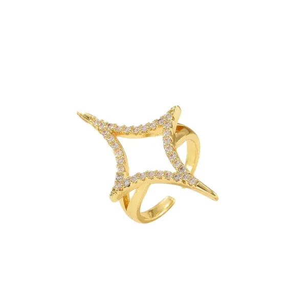 Geometric Star Adjustable Celestial Ring Gold