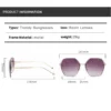 Imported Luxury Women Oversized UV400 Sunglasses Blue