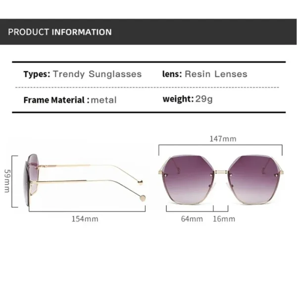 Imported Luxury Women Oversized UV400 Sunglasses Blue