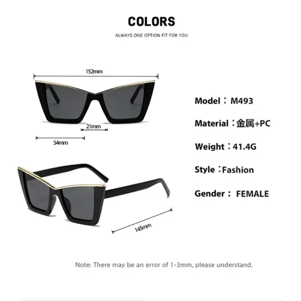 Imported Woman Retro Cat Eye UV400 Shades Black