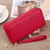 Luxury Vintage Women's PU Leather Long Zip Around Purse