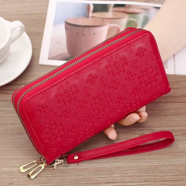 Luxury Vintage Women's PU Leather Long Zip Around Purse