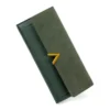 Korean Style Slim PU Leather Long Wallet Grey