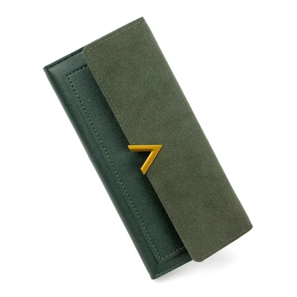 Korean Style Slim PU Leather Long Wallet Grey