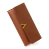 Korean Style Slim PU Leather Long Wallet Brown