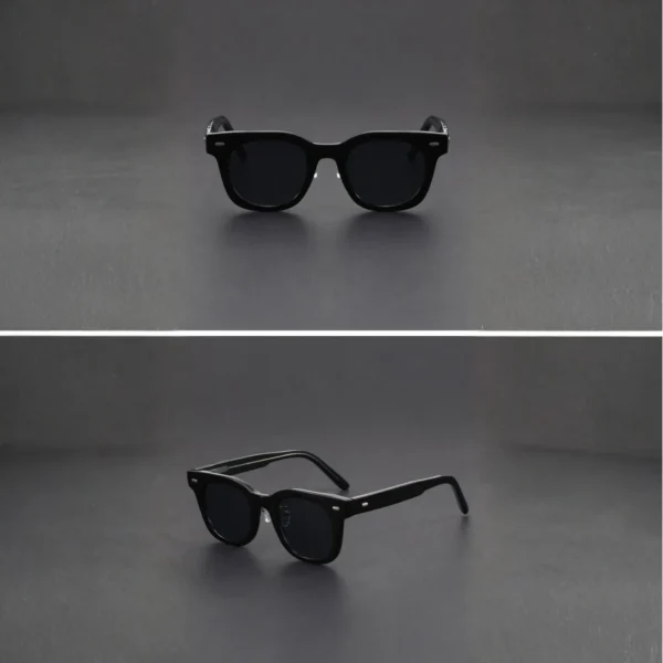 NOVORA Luxury Vintage Square Sunglasses for Men  | Premium Green & Black Frame with Bold Retro Design for Timeless Fashion BLACK