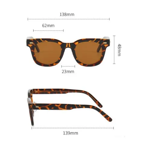 NOVORA Luxury Vintage Square Sunglasses for Men  | Premium Green & Black Frame with Bold Retro Design for Timeless Fashion Tiger