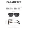 NOVORA Luxury Rectangular Sunglasses for Men & Women | UV400 Leopard Print PC Frame with Modern Square Design & Premium Fashion Eyewear BLACK