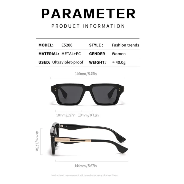 NOVORA Luxury Rectangular Sunglasses for Men & Women | UV400 Leopard Print PC Frame with Modern Square Design & Premium Fashion Eyewear BLACK