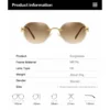 NOVORA Luxury Vintage Rectangle Sunglasses for Women | UV400 Metal Rimless Square Eyewear with Elegant Retro Fashion Design Coffe