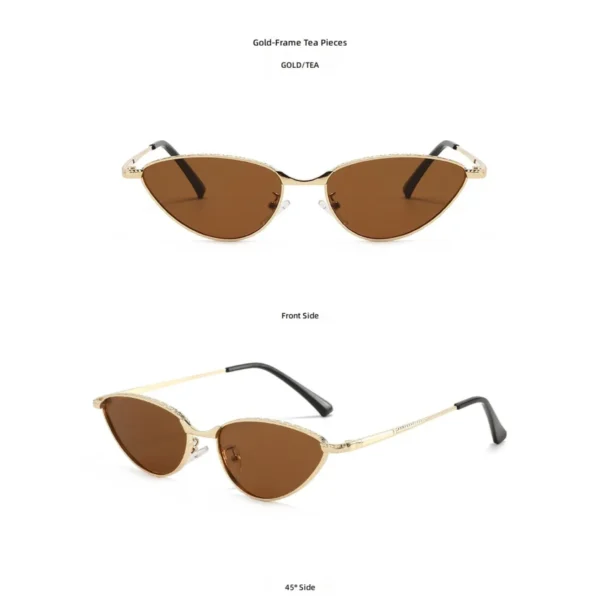 NOVORA Luxury Cat-Eye Sunglasses for Women | UV400 Y2K Fashion Eyewear with Minimalist High-End Design, Elegant Retro Style for Everyday Wear BROWN