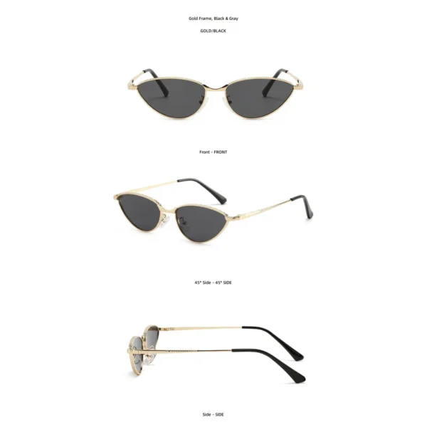 NOVORA Luxury Cat-Eye Sunglasses for Women | UV400 Y2K Fashion Eyewear with Minimalist High-End Design, Elegant Retro Style for Everyday Wear GRAY