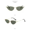NOVORA Luxury Cat-Eye Sunglasses for Women | UV400 Y2K Fashion Eyewear with Minimalist High-End Design, Elegant Retro Style for Everyday Wear GREEN